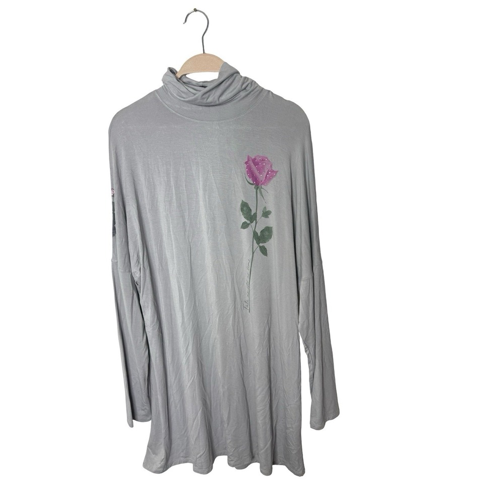 Disney Parks Beauty and the Beast Turtleneck Gray Tunic Dress Womens sz Large